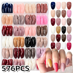 <span class=keywords><strong>Uñas</strong></span> Postizas de Moda 2026, Puntas de <span class=keywords><strong>Uñas</strong></span> de Color Puro, Largas y Puntiagudas, Desmontables, 576 Piezas, <span class=keywords><strong>Uñas</strong></span> Acrílicas Artificiales de Cobertura Completa - Product Image 4