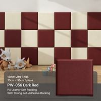 Umweltfreundlicher Aufprallschutz 35x35cm 3D Weiche Gepolsterte Wandaufkleber Leder-Samt Selbstklebende Wasserdichte Paneele für Kinderzimmer