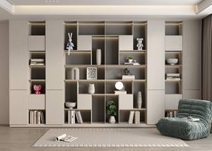 Bibliothèque moderne en bois de luxe avec design modulaire-Rangement pratique et design élégant pour la salle à manger et l'appartement - Product Image 2