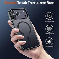 Coque de téléphone magnétique en TPU pour iPhone 18 17 16 Pro Max - Noir, design transparent, protection d'écran, résistance aux chutes