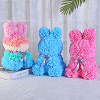 Nouveau cadeau de noël, fleur perpétuelle, lapin rose, cadeau de saint-valentin, confessez, lapin Rose, fleur en mousse, lapin