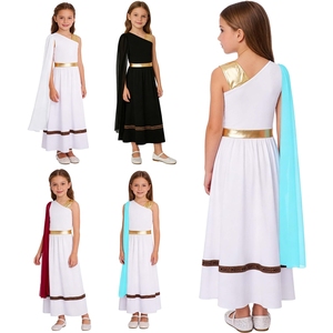 Vêtements de danse pour filles de 6 à 16 ans, costume de dieu grec ou romain, robe avec cape métallique pour cosplay, spectacle sur scène, fêtes à thème - Product Image 1