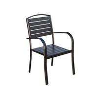 Ensemble table et chaises en WPC pour extérieur, résistant à l'eau et aux intempéries, pour patio, jardin, balcon, cour, avec structure en métal