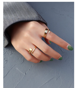 Commercio all'ingrosso Semplice Inciso Nome Lettere In Acciaio Inox Aperto Anello <span class=keywords><strong>di</strong></span> Pianura - Product Image 3