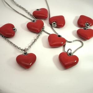 12มม. น้ำมันสแตนเลสทำด้วยมือรูปหัวใจสีแดงรูปหัวใจพีชอุปกรณ์ DIY สร้อยคอจี้เครื่องประดับจี้ - Product Image 1
