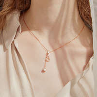 Collier ras du cou délicat porte-bonheur en argent sterling 925 avec zircon et pendentif gourde