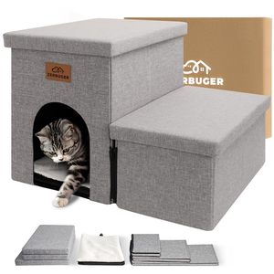 Escalones <span class=keywords><strong>para</strong></span> mascotas plegables con logotipo personalizado <span class=keywords><strong>para</strong></span> <span class=keywords><strong>perros</strong></span> pequeños y gatos con caja de almacenamiento <span class=keywords><strong>Escalera</strong></span> <span class=keywords><strong>para</strong></span> <span class=keywords><strong>perros</strong></span> de 4 niveles - Product Image 3