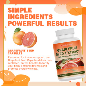 Capsules d'<span class=keywords><strong>extrait</strong></span> <span class=keywords><strong>de</strong></span> pépins <span class=keywords><strong>de</strong></span> <span class=keywords><strong>pamplemousse</strong></span> antioxydant, éliminateur <span class=keywords><strong>de</strong></span> radicaux libres, anti-âge et soutien immunitaire, végétalien, certifié GMP en vrac - Product Image 3