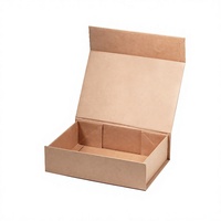 Boîtes d'emballage magnétiques en carton kraft peu profondes, vernies, recyclables, pour cadeaux et bonbons