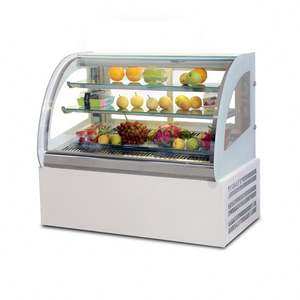 <span class=keywords><strong>Vitrina</strong></span> Refrigerada Comercial <span class=keywords><strong>Vertical</strong></span> de Acero Inoxidable para <span class=keywords><strong>Postres</strong></span> y Alimentos, <span class=keywords><strong>Vitrina</strong></span> Curva Cuadrada para Exhibición de Pasteles de Panadería - Product Image 2