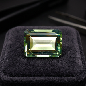 Venta al por mayor, 10X14mm, corte Octágono, prasiolita Natural/Verde amatista, piedras preciosas sueltas facetadas de alta calidad, cuarzo certificado IGI - Product Image 4