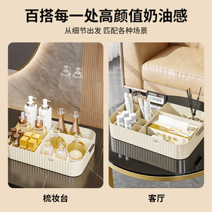 Cosmetic Storage <b>Box</b> Large Capacity Gradient Design Makeup Organizer Desk <b>Vanity</b> Tray With Handle - Product Image 4