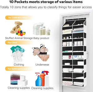 Organizador de Ropa Colgante de Pared de Acero Inoxidable Multicapa con PVC, Gran Capacidad de Almacenamiento, Tela No Tejida para la Parte Posterior de la Puerta - Product Image 4
