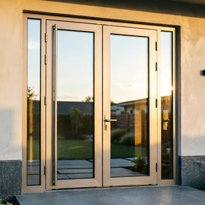 Grandes portes d'entrée battantes en aluminium sur mesure, de luxe, à rupture de pont thermique, double vitrage, insonorisées et sécurisées - Product Image 1