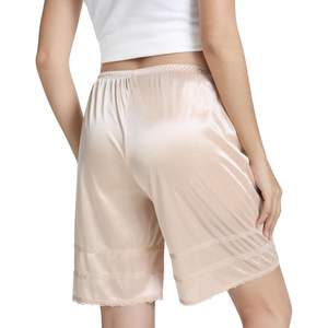 Custom Satin <b>Half</b> <b>Slip</b> Shorts Women Lace Pettipants Bloomers Summer Sleepwear - Product Image 2