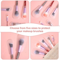 Pochette de protection en PVC pour pinceaux, sac de rangement pour outils de maquillage, protège-pinceaux cosmétiques
