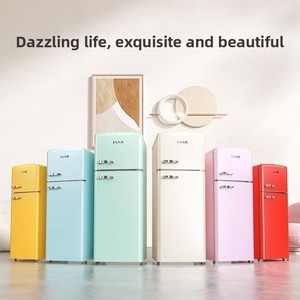 Refrigerador con Congelador de Doble Puerta YouNuo BCD-210R, Estilo Retro Americano, 210L, Descongelación Automática, para Hogar o Dormitorio, Pequeño, EUNA/Y - Product Image 2