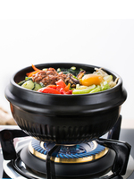 2024 vente chaude Style coréen noir en céramique Dolsot Bibimbap Ramen pots à soupe écologique Mini bols en pierre avec plateau