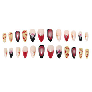 <span class=keywords><strong>Uñas</strong></span> Postizas con Diseño <span class=keywords><strong>de</strong></span> Explosiones Florales, Estilo Francés, Borde <span class=keywords><strong>Blanco</strong></span> <span class=keywords><strong>y</strong></span> Negro, <span class=keywords><strong>Rosa</strong></span> Leopardo - Product Image 5