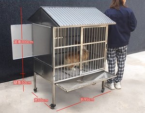 Modulaire luxe massief roestvrijstalen hondenkennel op maat gemaakte extra sterke grote hondenbench leverancier - Product Image 6