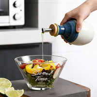 Distributeur d'huile d'olive et de vinaigre en céramique, anti-fuite, qualité alimentaire, de luxe, 400 ml, avec bec verseur et bouchon, pour fêtes et cuisine
