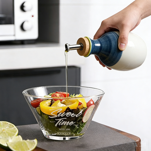 Distributeur d'huile d'olive et de vinaigre en céramique, anti-fuite, qualité alimentaire, pour cuisine et fêtes, 400 ml, avec bec verseur et bouchon - Product Image 2
