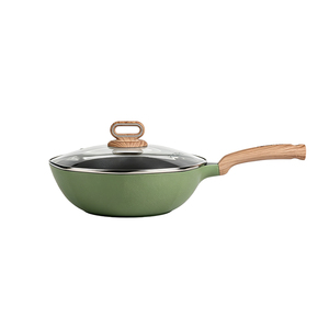 Wok octogonal en aluminium vert de 30 cm, non toxique, avec revêtement antiadhésif, pour une cuisine saine, logo personnalisé - Product Image 1