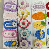 Barrette à cheveux en fil fait main pour enfants, style BB, crocheté à la main