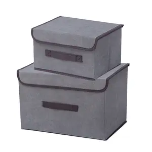 Caixa de armazenamento dobrável para roupas e detritos, caixa de armazenamento portátil à prova de poeira com tampa, caixa dobrável para armazenamento no atacado