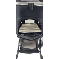 Chariot pour animaux de compagnie Parapluie à deux niveaux Poussette pour animaux de compagnie Pliable et réglable avec structure anti-extrusion Confortable et étanche