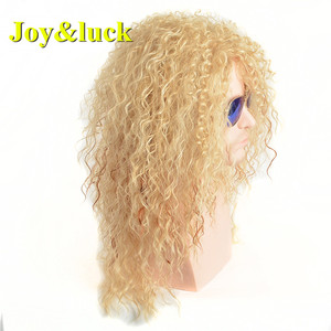 Perruque en gros pour hommes, cheveux blonds bouclés, longue <span class=keywords><strong>coiffure</strong></span> masculine blonde noire, <span class=keywords><strong>afro</strong></span> naturel, cheveux crépus bouclés, perruques synthétiques pour hommes - Product Image 2