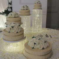 C-204 multicouche usine directe Transparent acrylique gâteau support romantique cristal mariage pièce maîtresse décoration de Table petite taille