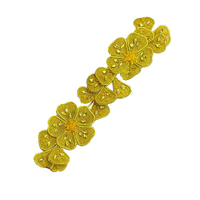 Chaîne de fleurs en strass 3D avec garniture en fil et perles de verre à coudre pour vêtements de mariage