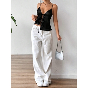 เสื้อยืดผู้หญิงแขนกุดเปิดหลังสายผูกคอขนาดใหญ่เซ็กซี่ใหม่ฤดูร้อน - Product Image 3