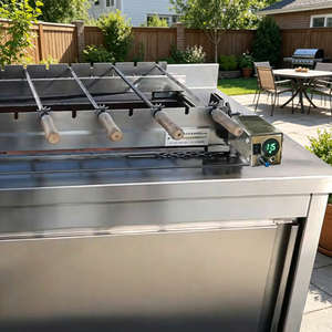 Moteur de rôtissoire électrique universel rechargeable pour barbecue chypriote avec affichage LED de la puissance et vitesse réglable - Product Image 3