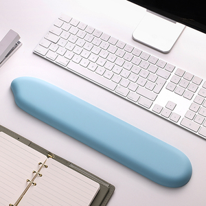 Manufacturer Original Blue <strong>White</strong> Rice Shape Silica Gel Pad PU Leather Wrist <strong>Rest</strong> for <strong>Keyboard</strong> &amp; Mouse Silicon Material in Stock - Product Image 1