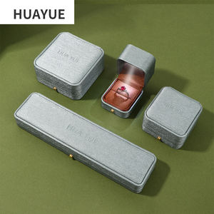 Caja de Joyería con Luz Led de Lujo en Cuero PU para Anillo, Pendiente, Colgante, Pulsera y Collar con Empaque y Logo Personalizado de Huayue - Product Image 4