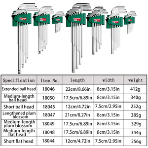 Tùy Chỉnh Allen Cờ Lê Thiết Lập Số Liệu Imperial Hex Key Set Chrome Vanadium Vật Liệu Thép Hex Allen Key - Product Image 3