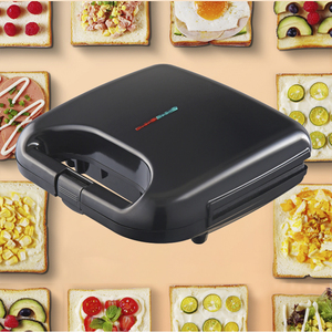 Petit appareil de cuisine domestique 3-en-1 : Grille-pain carré, gaufrier et gril électrique à sandwichs avec couvercle - Product Image 5
