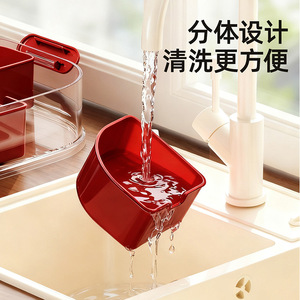 Multi Tiered Food <b>Storage</b> <b>Container</b> With Compartments Stackable Seal Lid For Fridge Organizer Size M - Product Image 4