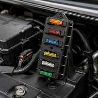 Boîtier de fusibles DC 6 voies 12V-32V étanche avec couvercle, distribution d'alimentation 6 circuits pour voiture, camping-car, caravane