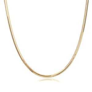 Chaîne de clavicule pour femme Xinfly en or 18 carats italien, maille serpent souple, haut de gamme, simple, tendance, or massif - Product Image 4