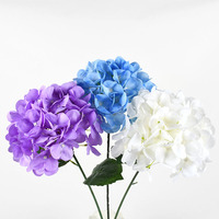 Fleur artificielle en soie, tige d'hortensia unique, vente en gros, best-seller de Chine pour les décorations de mariage et de Noël