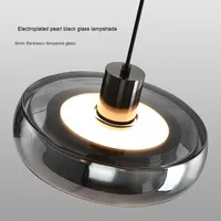 Lustre en verre linéaire de style italien moderne Éclairage minimaliste de salle à manger de luxe et de petites îles Taille de la lampe moyenne