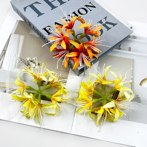 Pince à cheveux en fleur de lys araignée artificielle, diamètre 11 cm, en soie, pour décorations de mariage et photographie - Product Image 2