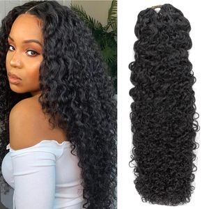 Extensions au crochet Water Deep Wave Jerry Curly 1b Feather Double Drawn, sans nœuds, pré-séparées, réutilisables pour tressage - Product Image 6