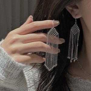 Boucles d'oreilles en argent pur S925, fabrication artisanale italienne, tissées, simples, vintage, accessoires à pampilles, design de niche, bijoux fins - Product Image 2