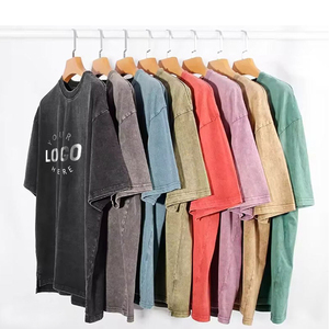 T-shirt da <span class=keywords><strong>uomo</strong></span> con motivo a banda e logo personalizzato, stampa logo, lavaggio vintage, vestibilità ampia, 100% cotone, alta qualità - Product Image 1