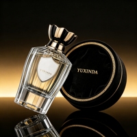 Flacon de parfum en verre rond cylindrique de luxe avec bouchon doré 30ml 50ml 100ml avec emballage de parfum luxueux personnalisé