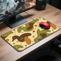 Tapis de souris de jeu et de bureau personnalisé en tissu caoutchouté antidérapant, motif camouflage tactique abstrait Rétro Terre Chasseur de canards, épaisseur 1-6mm